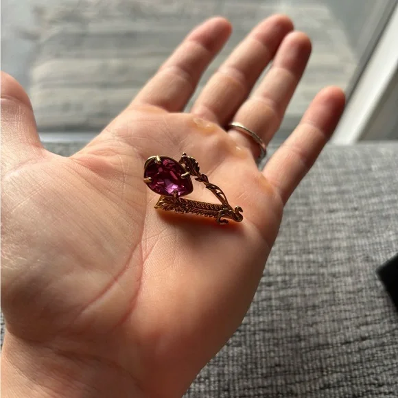 Versace Gold Earrings with Pink Accents - Picture 7 of 7